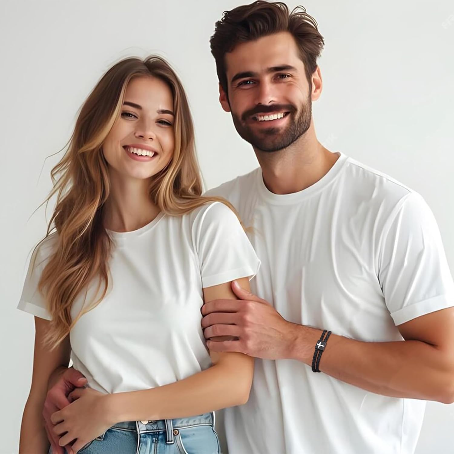 TAGOMEI Christian Cross Bracelet for Men Boys Christian Gifts for Men Valentines Day Birthday Easter Baptism Gifts for Boys Him Kids Adjustable Rope Cross Bible Verse Bracelets Religious Catholic Gift - Image 2