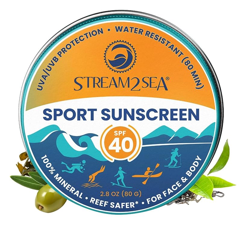 Protetor solar corporal mineral STREAM 2 SEA SPF 40 em lata, 80 mL