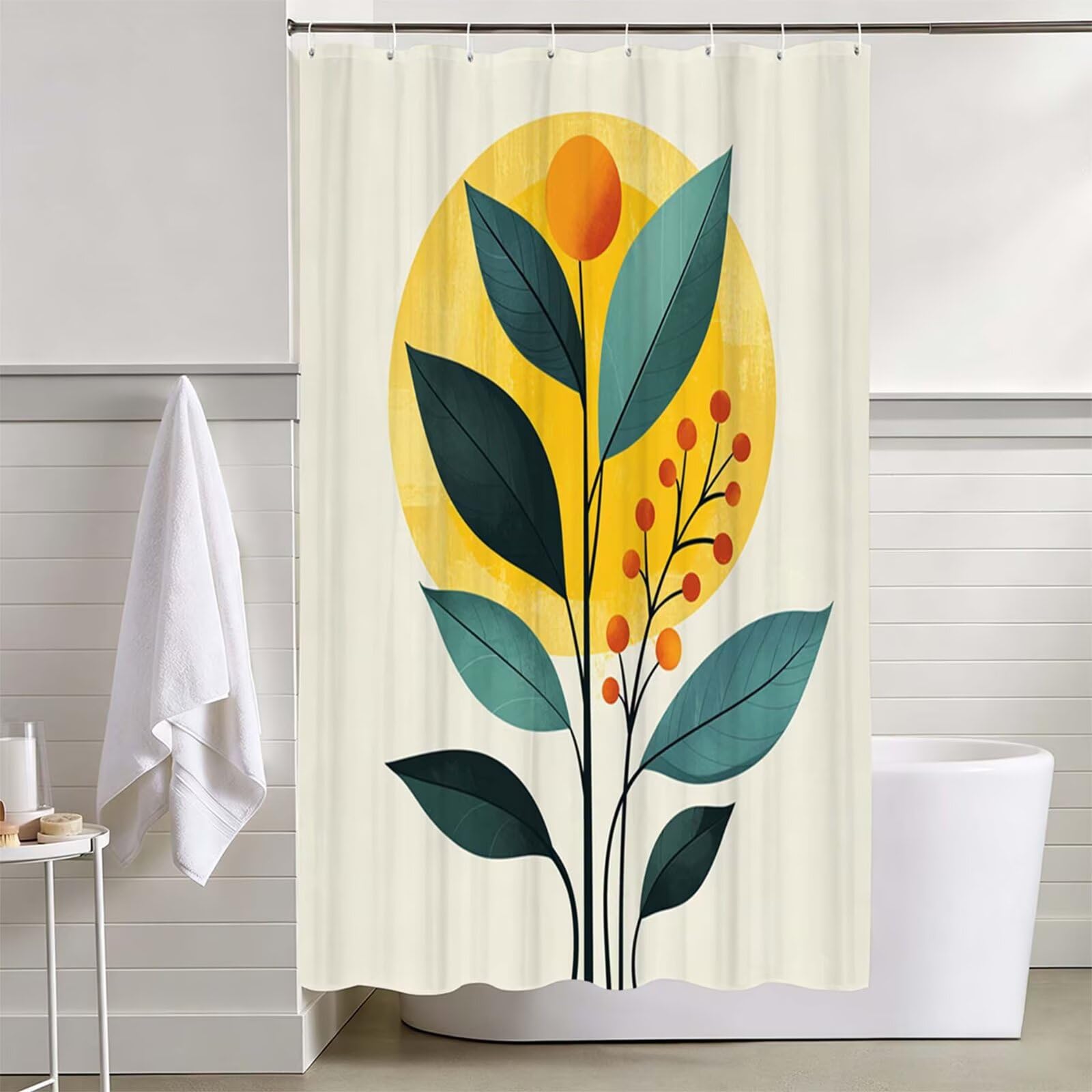 Beige Duschvorhang, 160x200cm Duschvorhang Badewanne L-160