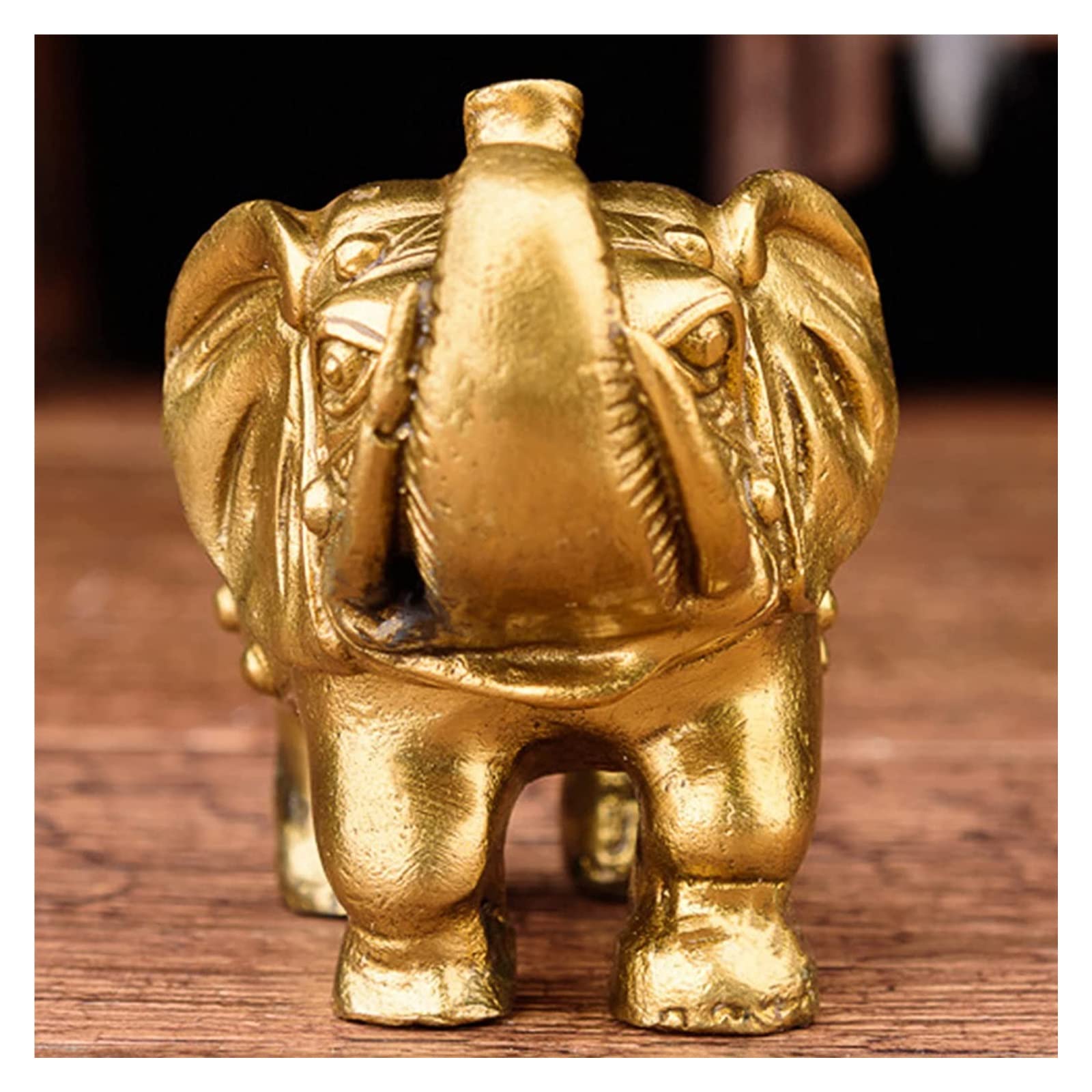 Statuette regalo per decorazione statua sculture ornamenti Feng Shui elefante statue e statuette, animali in metallo ottone per la decorazione di casa e ufficio, regalo di buona fortuna,