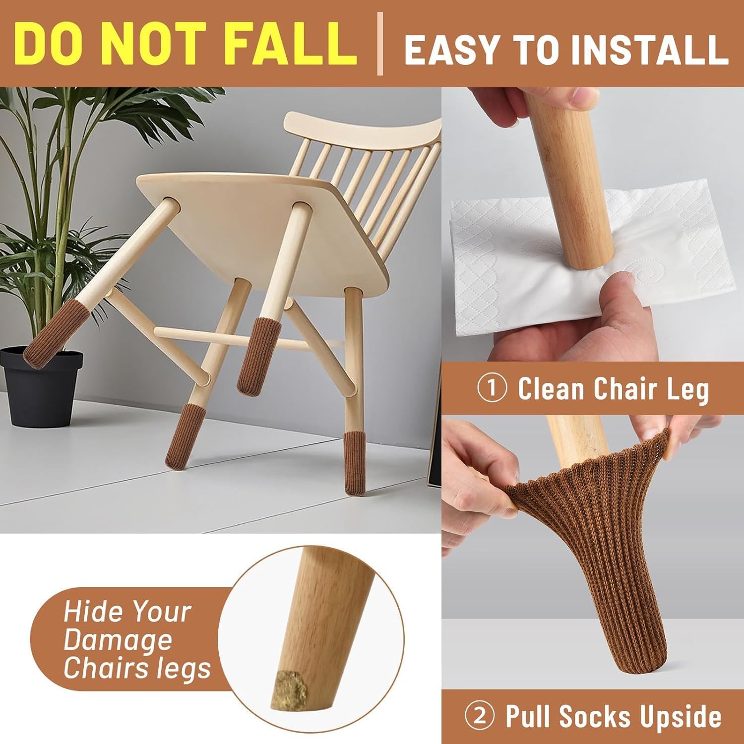 16pcs, A Set of Perfect Table and Chair Leg Socks to Eliminate Abnormal Noise, High Elastic Floor Protectors