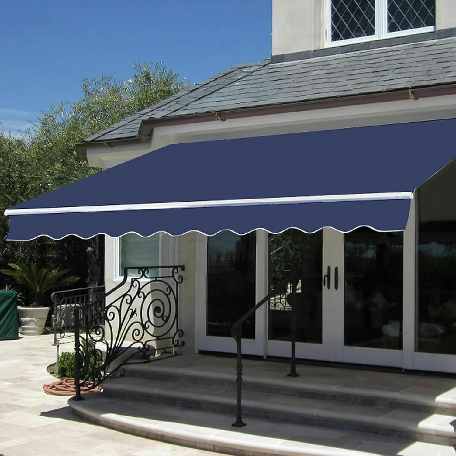 Patio Awning Fabric Replacement Fabric Sun Shade Awning Cover Polyester Canopy Cover Sun Shade Waterproof Outdoor for Retractable Awnings（Fabric Only）, 12x10ft(3.6*3m)