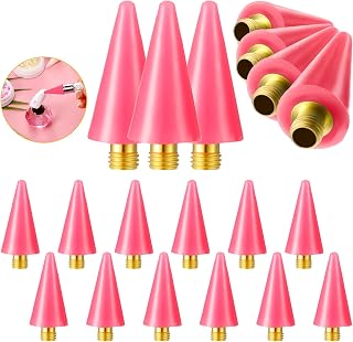 Blulu 12 Pieces Wax Tips for Nail Rhinestone Picker Tool Rhinestones Replacement Diamond Painting Head Tips Dotting Pen to Pick up Gem Jewelry, Replacement Wax Head Accessories(Pink)