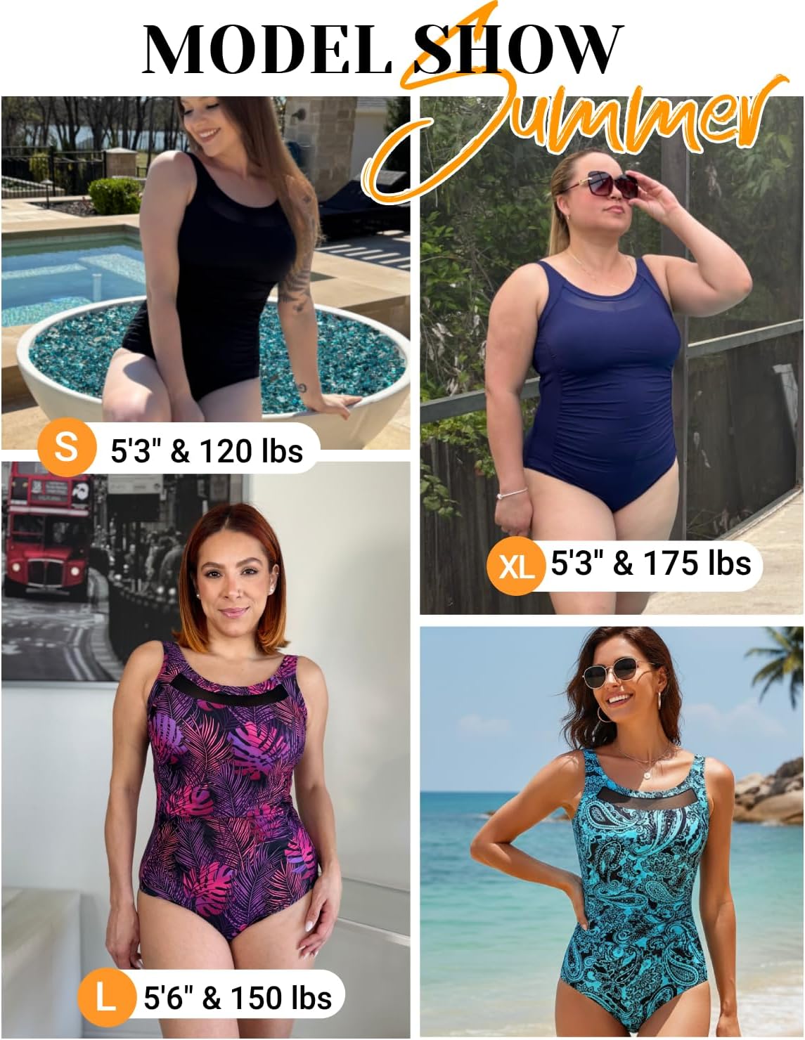 Tempt Me Women One Piece Mesh Swimsuits Tummy Control Swimwear