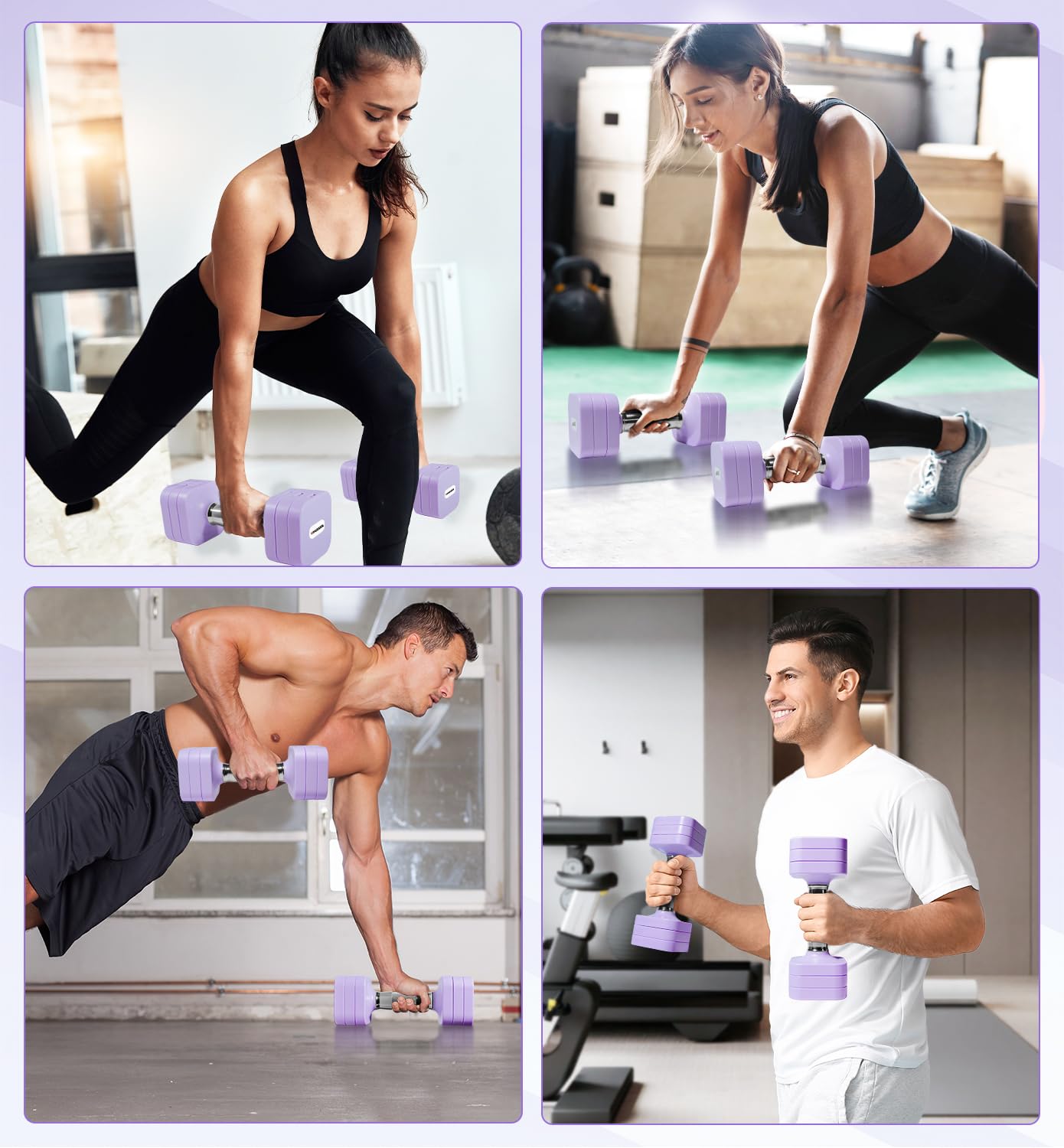 Set di manubri Regolabili da 10 kg, 4 in 1 Set di Pesi Liberi per Donne e Uomini, Allenamento in Palestra a casa per l'allenamento della Forza