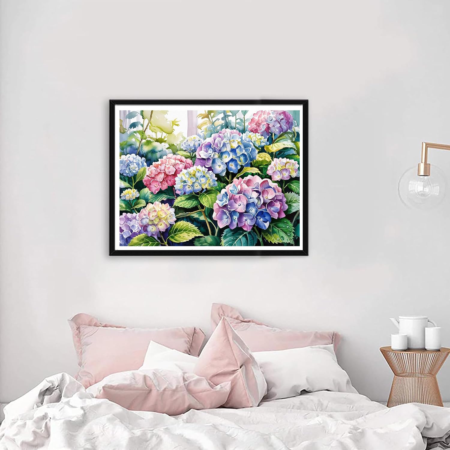 VAIIEYO 5D DIY Hydrangeas Diamond Art Kits for Adults, Diamond Painting Flower, Diamond Art Full Drill Round Rhinestone Craft Canvas for Home Wall Decor Gift 12x16 inch/30x40 cm image 3