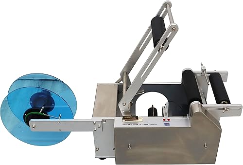 TECHTONGDA Etiquetadora de botellas redondas Etiquetadora de marcas de palo para botellas de vidrio de plástico