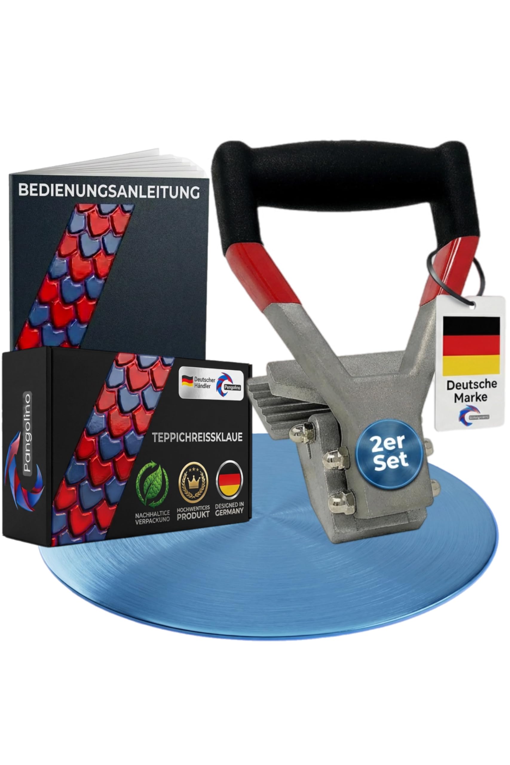 Pangolino Set di 2 artigli di fissaggio premium [90 mm] per tappeti – rimuovere facilmente il tappeto [set da 2]