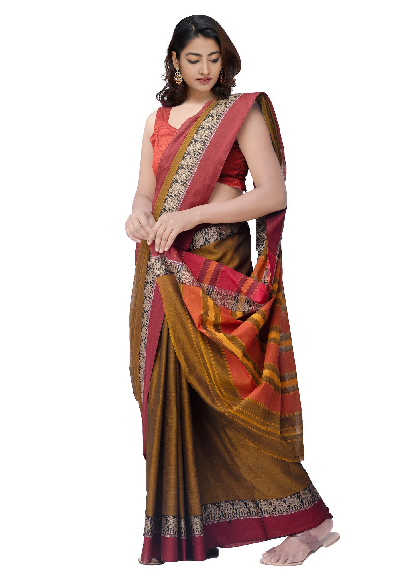 UNNATI SILKS Women's Handloom Narayanpet Cotton saree