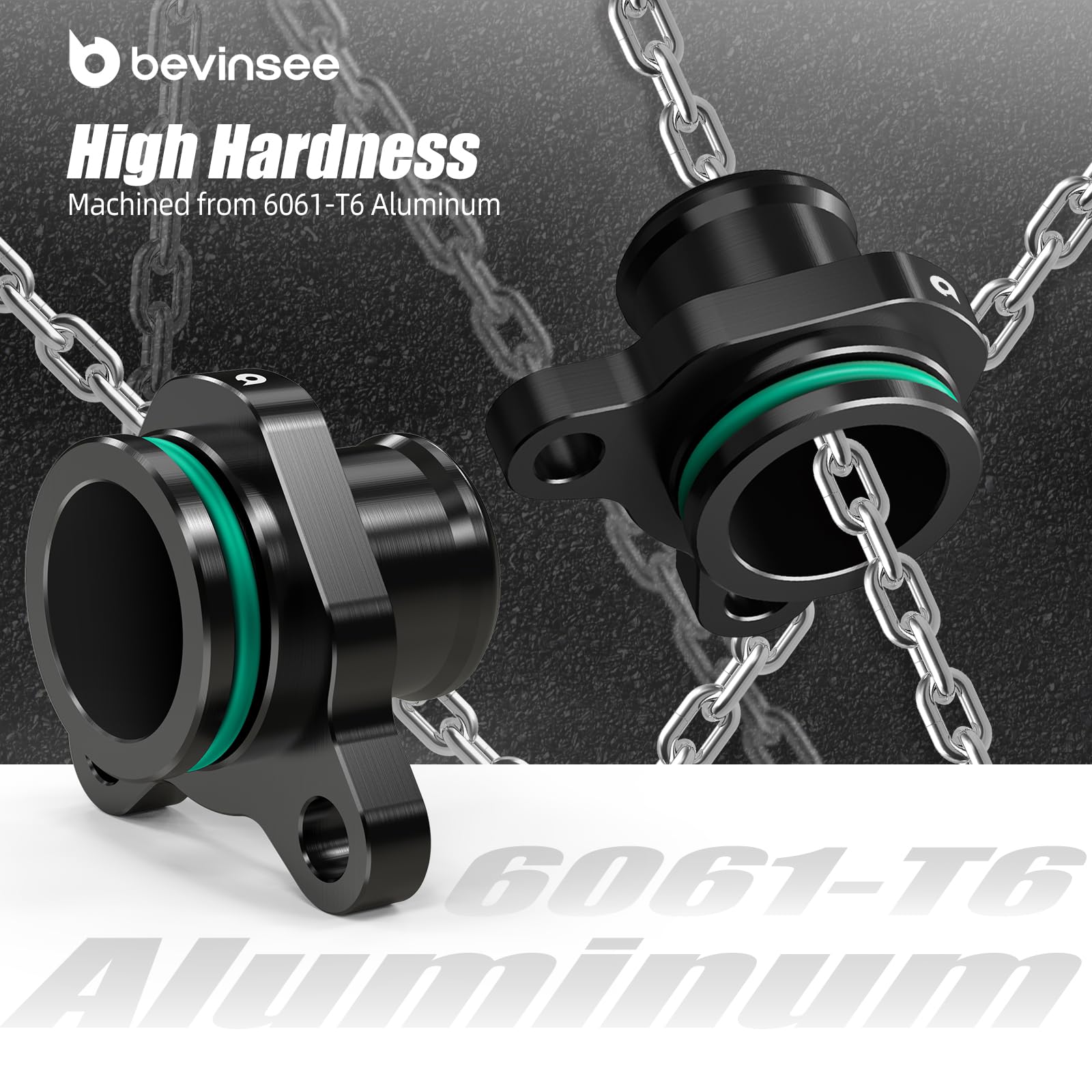 Bevinsee Bride de port de liquide de refroidissement en billettes d'aluminium compatible with N20 N52 N53 N54, compatible with 1 Series M 2011, 128i, 135is, 228i, 320i, 323i, 325i, 328i, 330i, 335i,