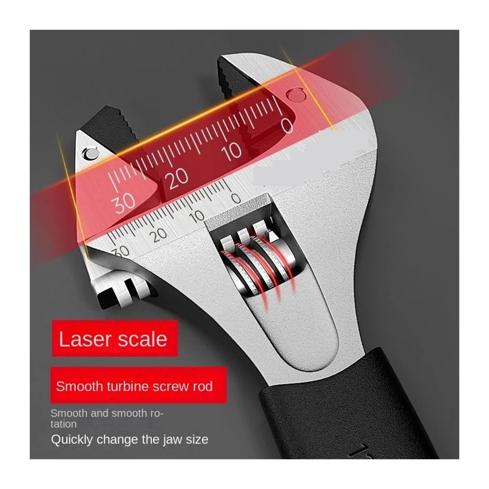 MAKSU Klucz nastawny klucz, koło zapadkowe, samozaciskowy uniwersalny ruchomy klucz wielofunkcyjny łazienka duża deska do otwierania narzędzie (kolor: 30 cm)