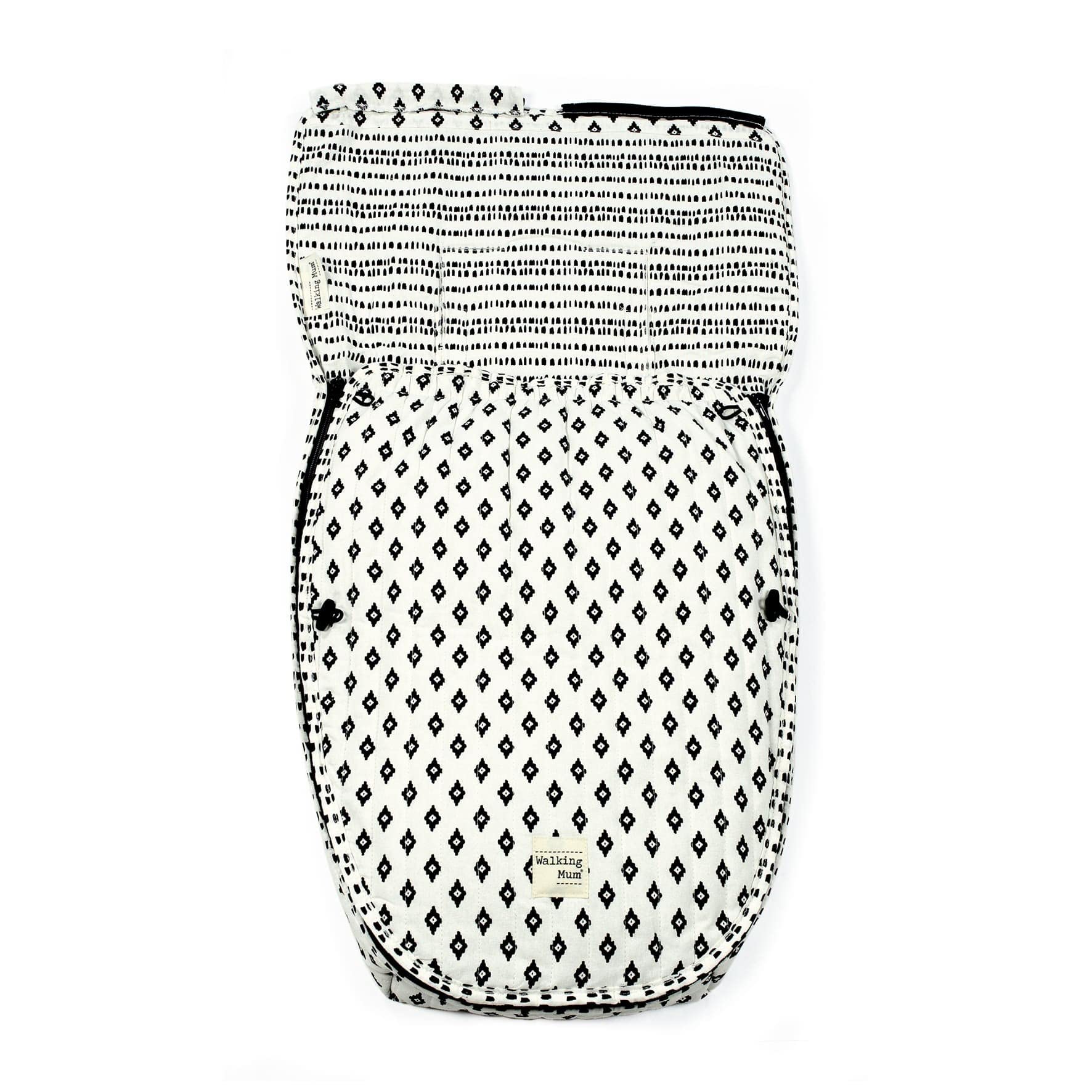 Sacco a cucù 2 in 1 Walking Mum Boho Chic, Bianco/Nero