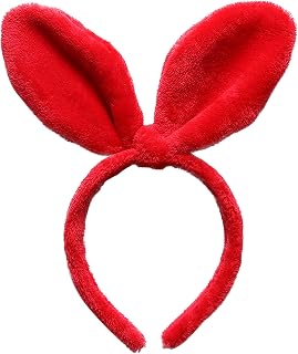 Bunny Ears Headband Adult, Red Bunny Ear Headband, 7.8 x 9 Inches, Perfect for Easter Celebrations