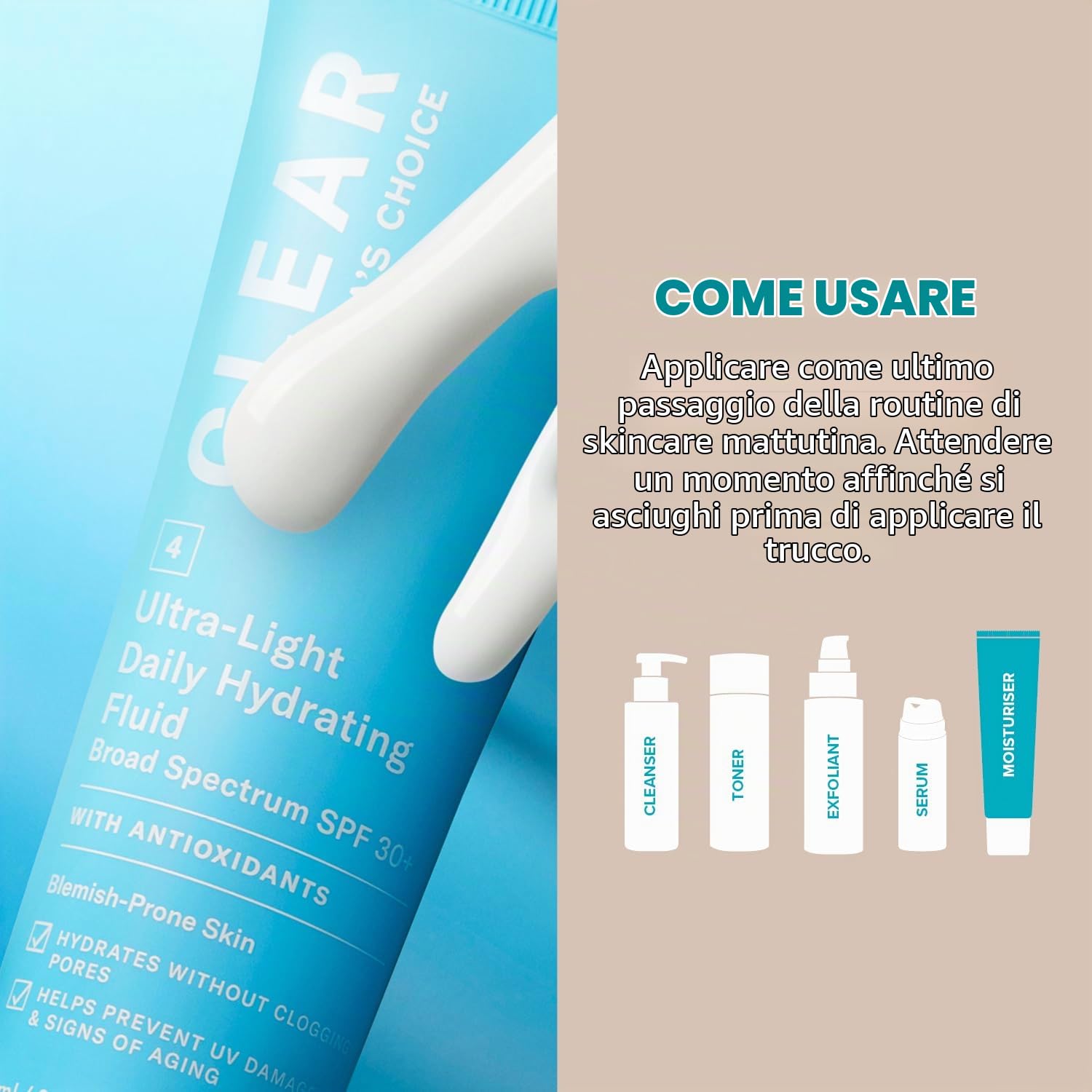 Paula's Choice Crème de Jour SPF 30, Combat les Pores, Pelle Grasse, 60 ml | Fluido Giorno Ultraleggero Con Protezione UVA/UVB - Riduce Punti Neri E Pori - Pelle Tendente a Imperfezioni - Con Vitamina E