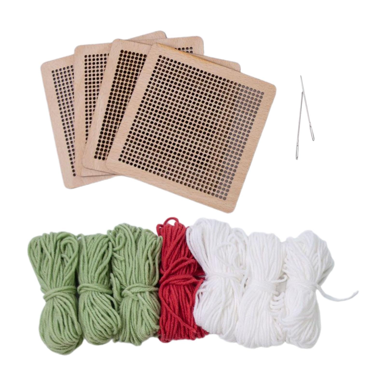 Coaster Latch Hook Kits 10x10cm Crochet Embroidery for Kids Adults Beginners Light Green | Stitch Kits | Hand Embroidery Kits | Embroidery & Stitch | Needlecrafts &-image-43