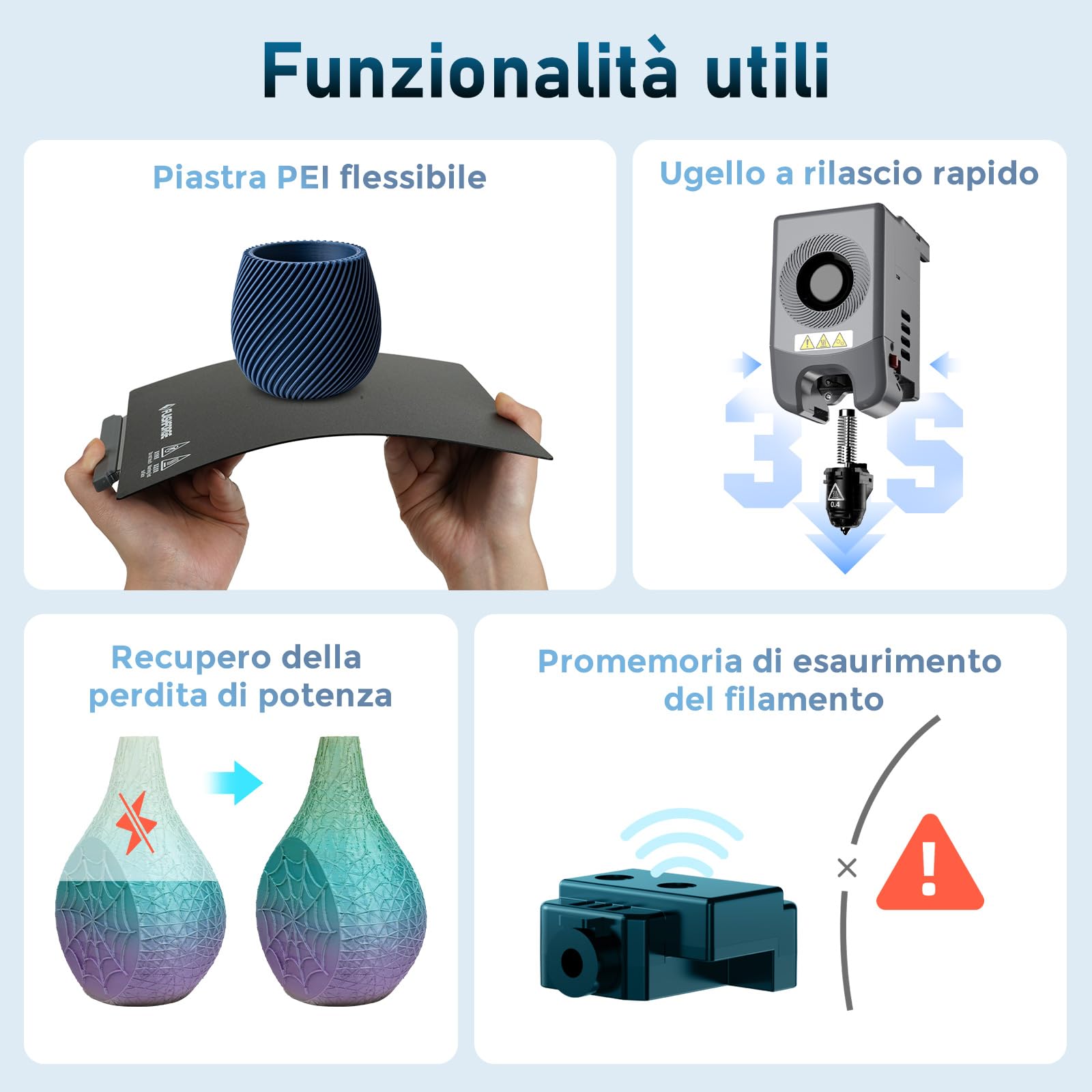 Flashforge Adventurer 5M Stampante 3D - 600 mm/s Ultra Veloce con Autolevelling & Ugello Intelligente - Piastra PEI e Volume 220x220x220mm - Ideale per Principianti e Professionisti