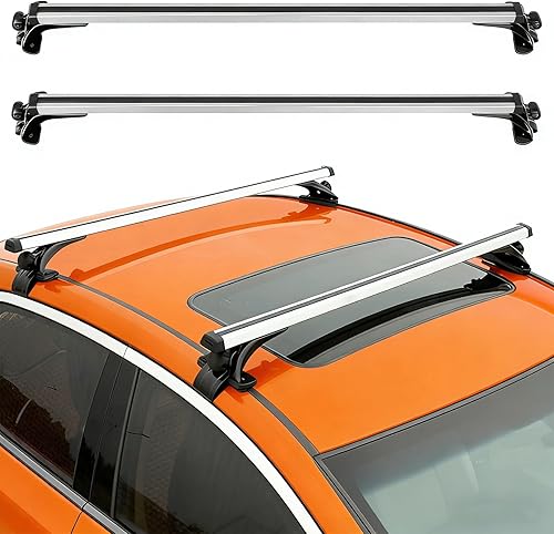 Miniatura 9 de Barras transversales universales para techo, barras transversales de aluminio de 43 pulgadas con bloqueo antirrobo, marco de ventana ajustable para