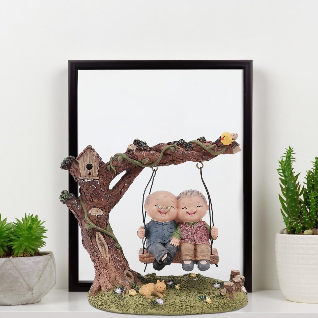 Cabilock 1 Figura Decorativa de Pareja de Novios de Resina para jardín, decoración de Mesa o Mesa