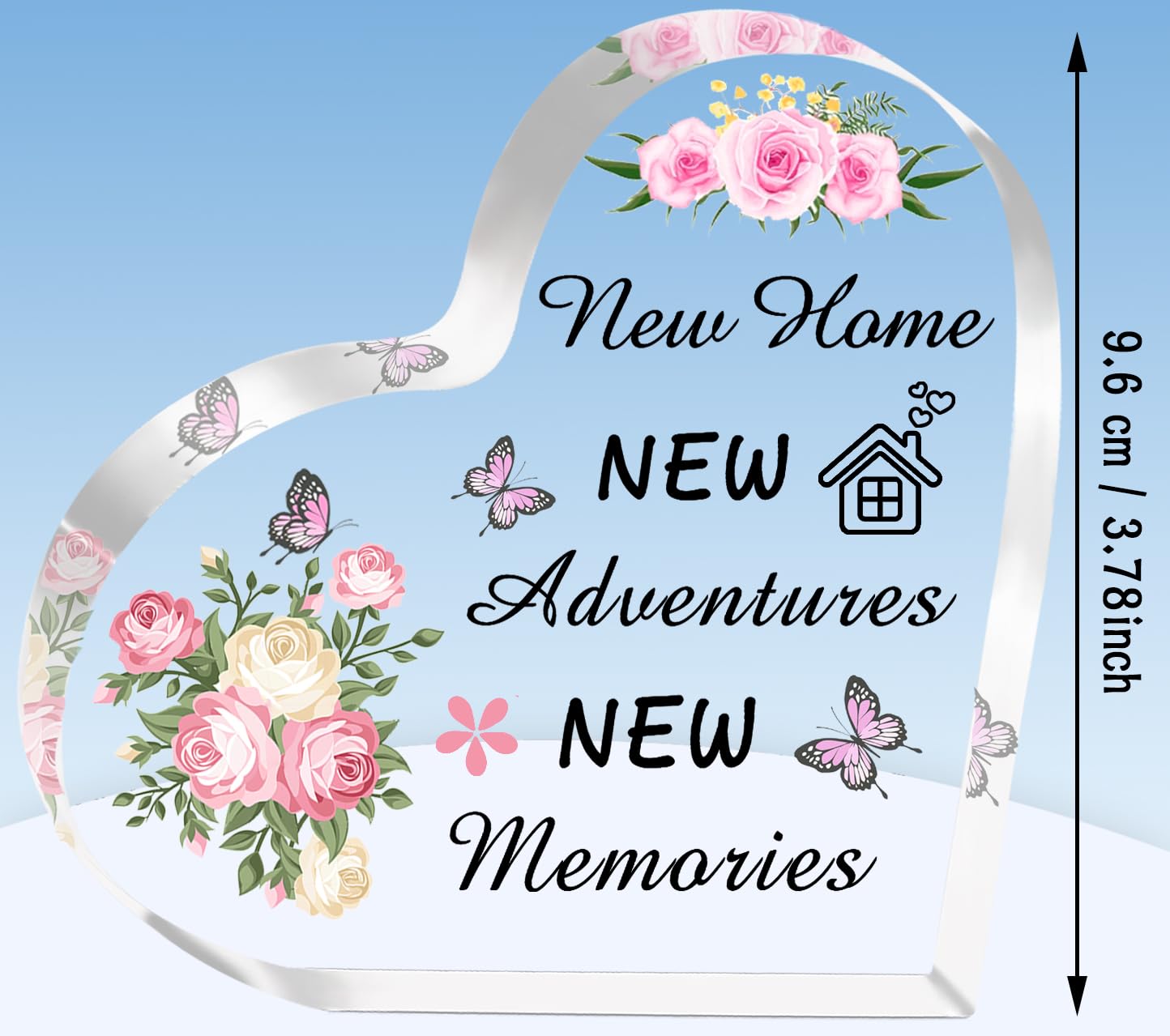 TTOVEN Home Sweet Home Housewarming Acrylic Gift for Her, Transparent, 9.5 cm x 9.5 cm - Image 2