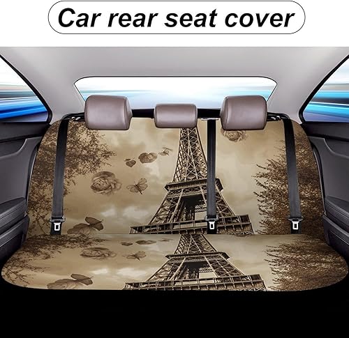 Miniatura 5 de París - Funda de asiento de coche de Torre Eiffel, protector universal para asiento trasero, impermeable, para la mayoría de los automóviles, juego