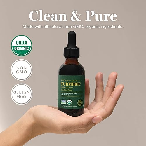 Miniatura 4 de Global Healing Organic Cúrcuma Curcumina con extracto de pimienta negra, suplemento líquido gotas para apoyar el alivio de la movilidad articular y