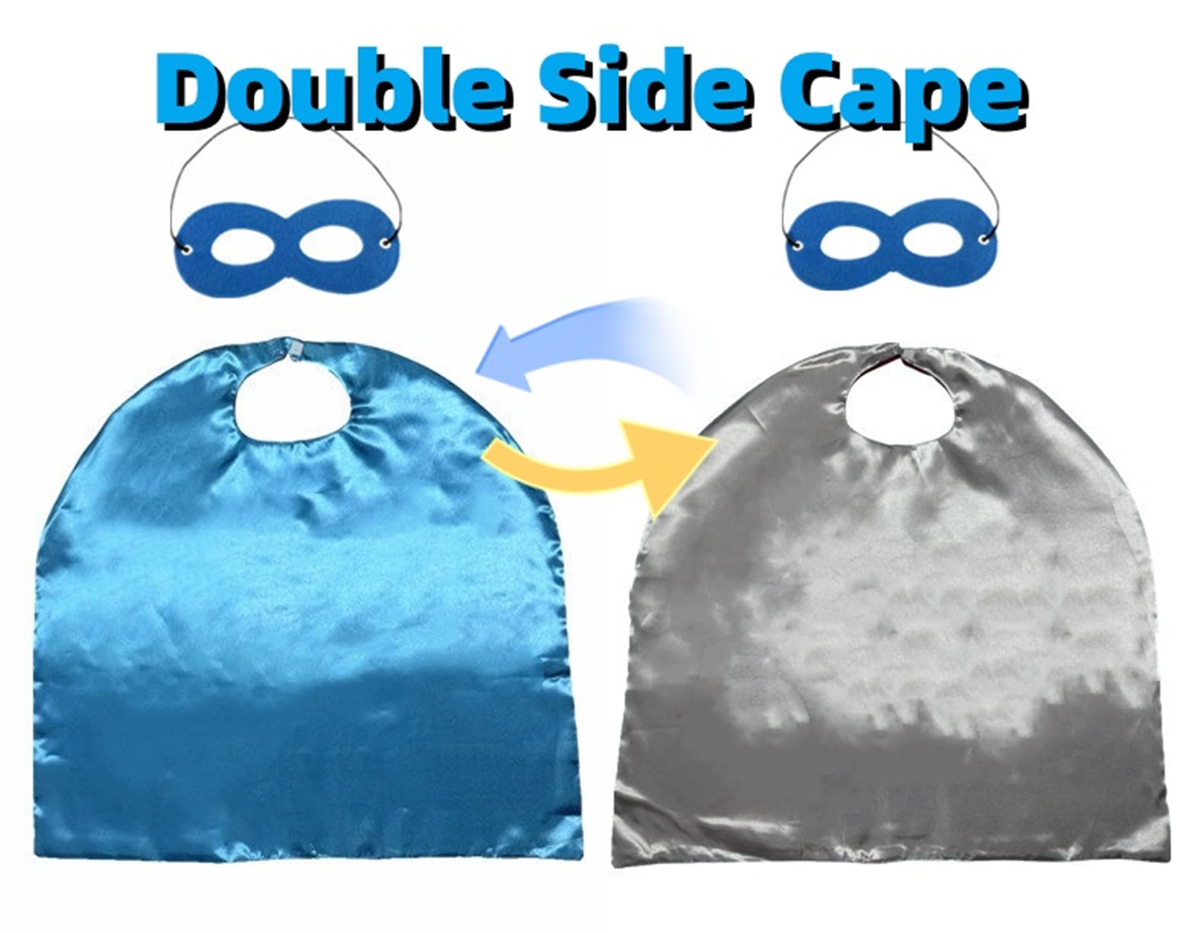AICOC Capes and Masks For kids Double Side Dress up Costumes Christmas Halloween Cosplay Gift For Boys Girls