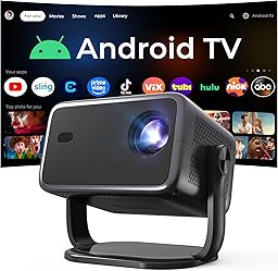 [AI Voice Assistant] Smart Projector with Android 14, Native 1080P 4K Supported, 800 ANSI, WiFi 6 & BT 5.4, AI Auto Focus/Keystone, 360° Rotating Portatif Projecteur Compatible with Netflix/iPhone/iOS