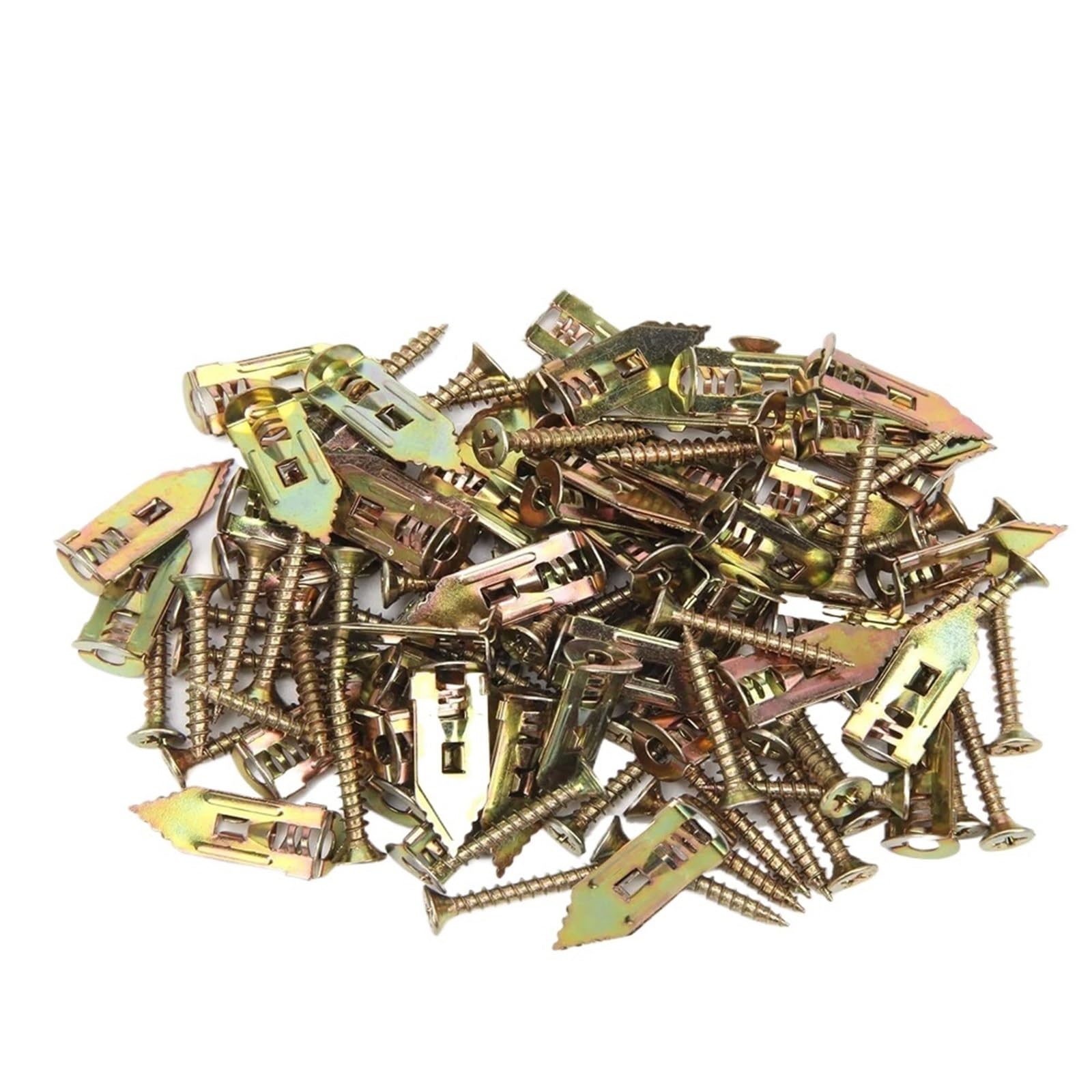 Tornillos De Expansión Para Placas De Yeso Kit de tornillos for madera alta resistencia, clavija cavidad, bricolaje, montaje en pared seguro for el hogar, expansión, herramientas fijación(100 Pcs)
