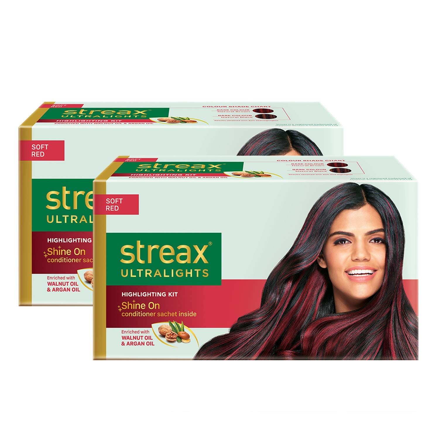 Streax Ultralights Highlighting Kit, Soft Red, 60 g (Pack of 2)