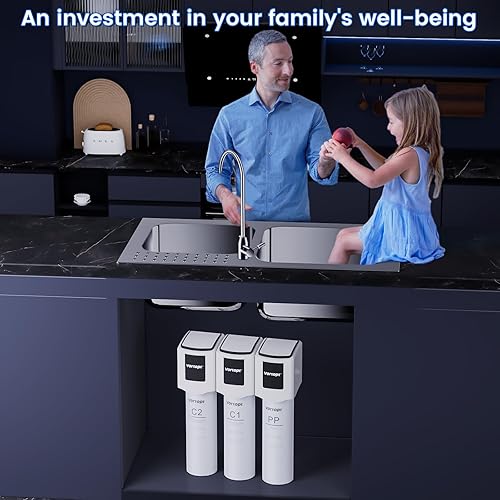 Miniatura 8 de Sistema de filtro de agua para debajo del fregadero, sistema de filtración de 3 etapas con grifo de acero inoxidable 304, purificador de agua