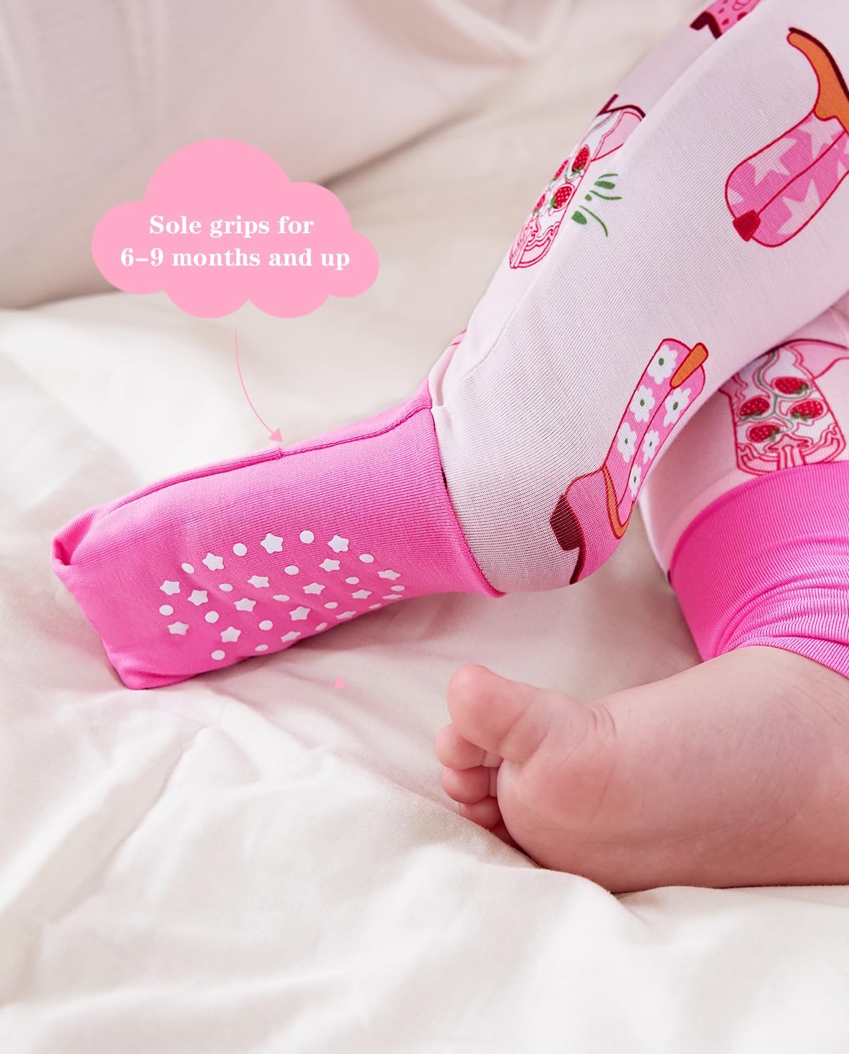 Viscose Derived from Bamboo Baby Footie Pajamas Convertible Newborn Sleeper for Baby Girl Zipper Onesie 0-24M - Image 6