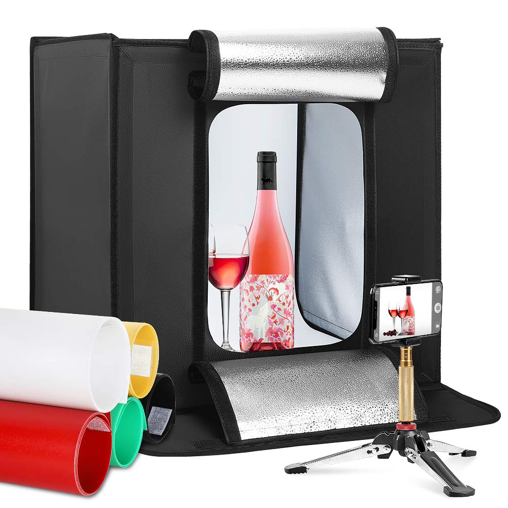 Lomia Photo Studio Light Box Photo Booth Photography Lighting 50 x 50 cm Adjustable Brightness Continuous LED Portable Foldable Lighting Kit