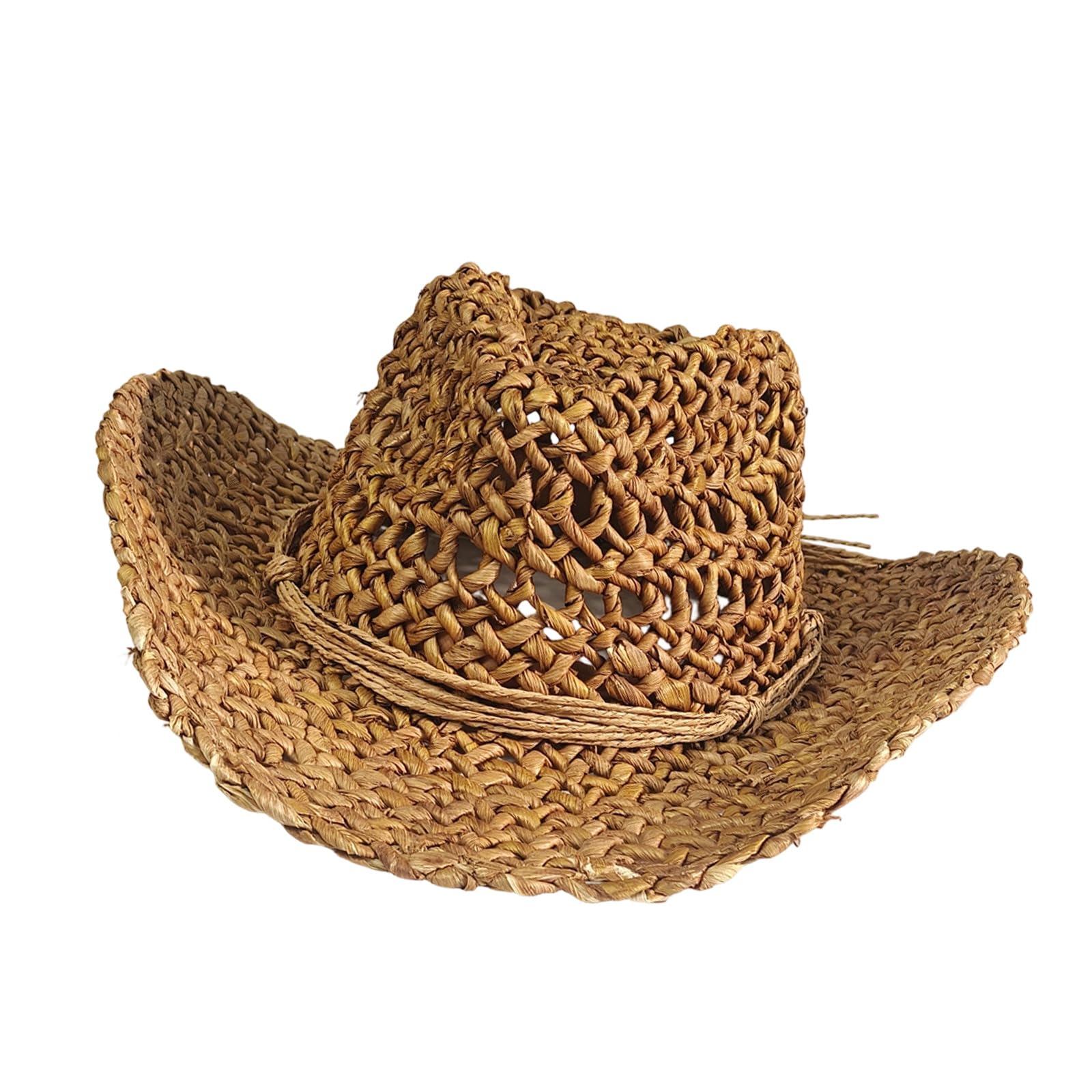 Elegante cappello vittoriano regolabile decorato traforato per le donne leggero traspirante buccia di mais paglia spiaggia giardinaggio cappello da donna cravatta viaggio giardinaggio