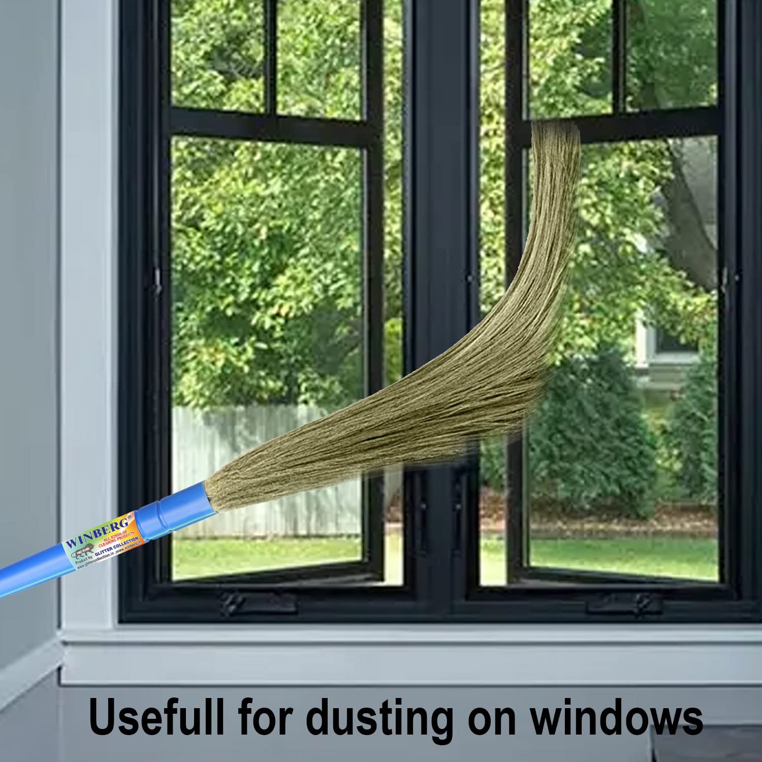 Winberg Plastic No Dust Broom Easy To Use And Cleaning Long Handle Hard Floor Jhadu Brm001, Blue 2