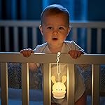 Night Light for Baby Cribs - Portable Rechargeable Led Light Up Toddler Bed Room Hanging Nightlight With Timing & Dimming Function 9 Colors Changing Eye Caring Travel Essentials Soft Silicone BPA Free