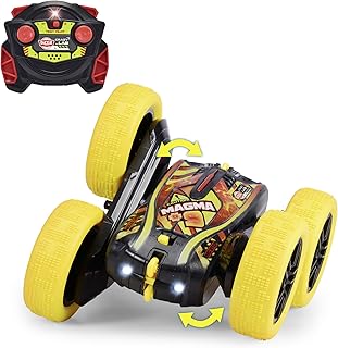 Dickie Toys - RC Car Fire 'n' Frost Flippy (16 cm) - Remote Controlled Car from 6 Years with 360° Flips and Light, Remote Control Car for Children, 8 km/h, 2.4 GHz Remote Control, Batteries Included