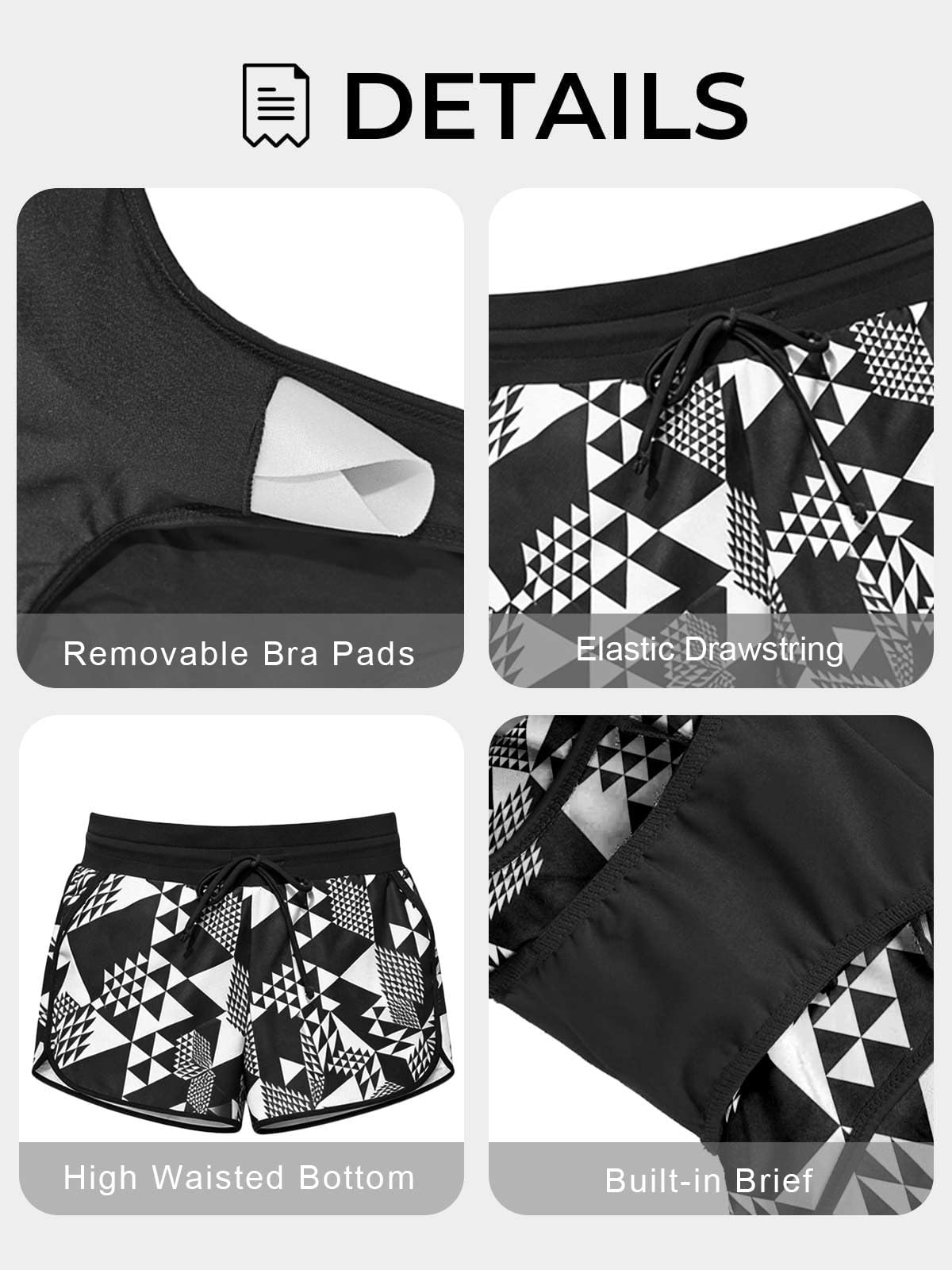 Yutdeng Tankini Mujer Push Up 2 Piezas Bañador Reductor Barriga Cintura Alta Swimwear Playa