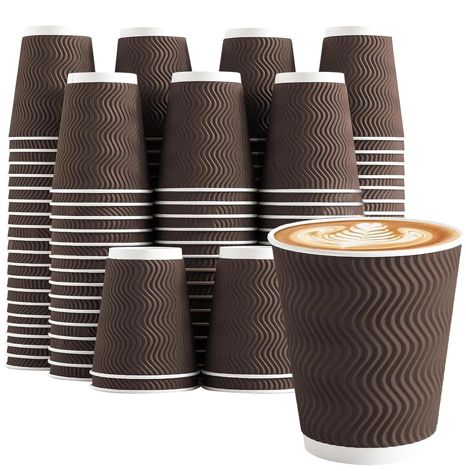 Photo 1 of Clawsoff 8 oz Disposable Paper Coffee Cups (150 Pack)