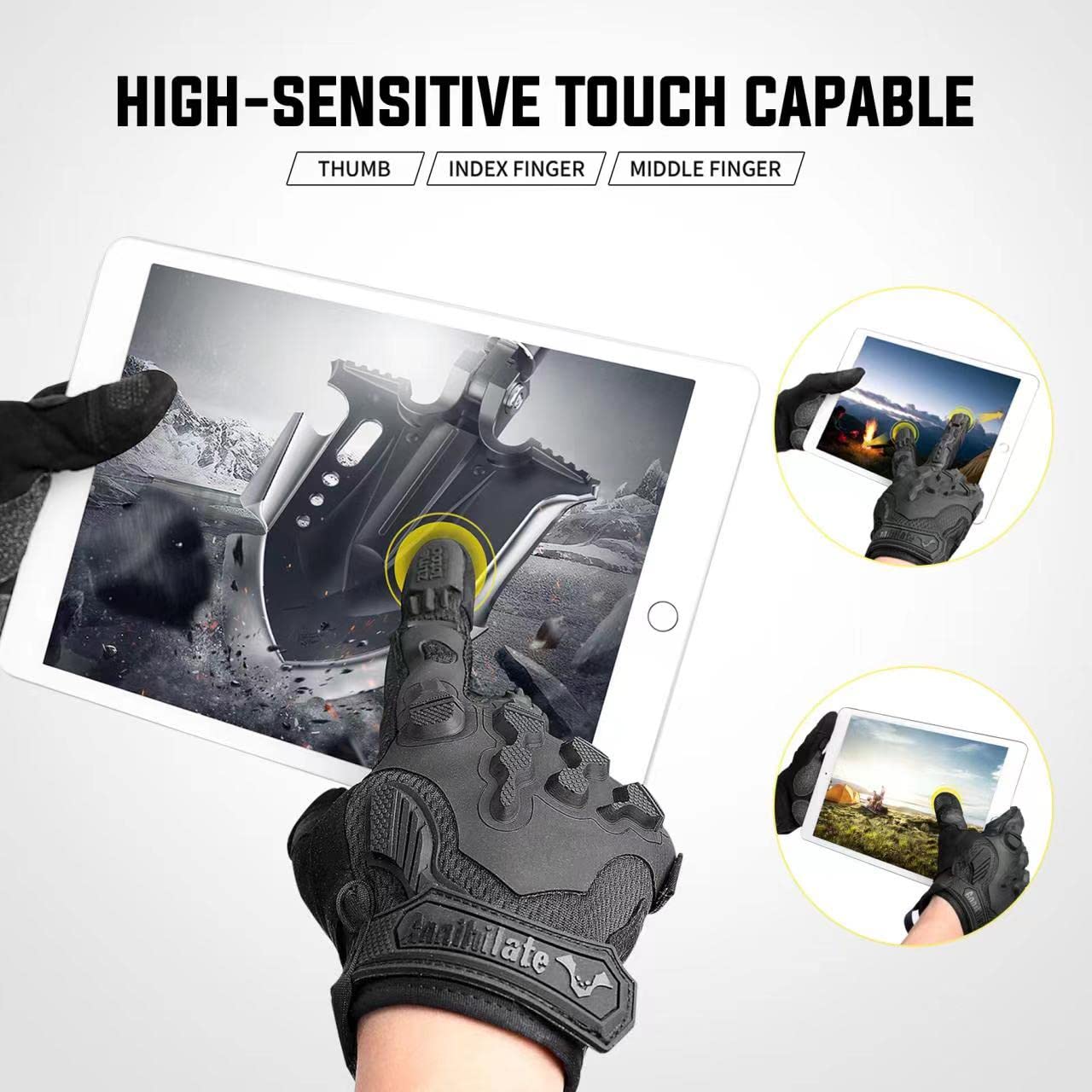 Zune Lotoo Guanti Tattici Militari Touch Screen Softair Guanti Tattici Antitaglio Kevlar Guanti Antinfortunistici Protettivi TPR per Uomo Guanti Moto Donna Sportivi Paintball