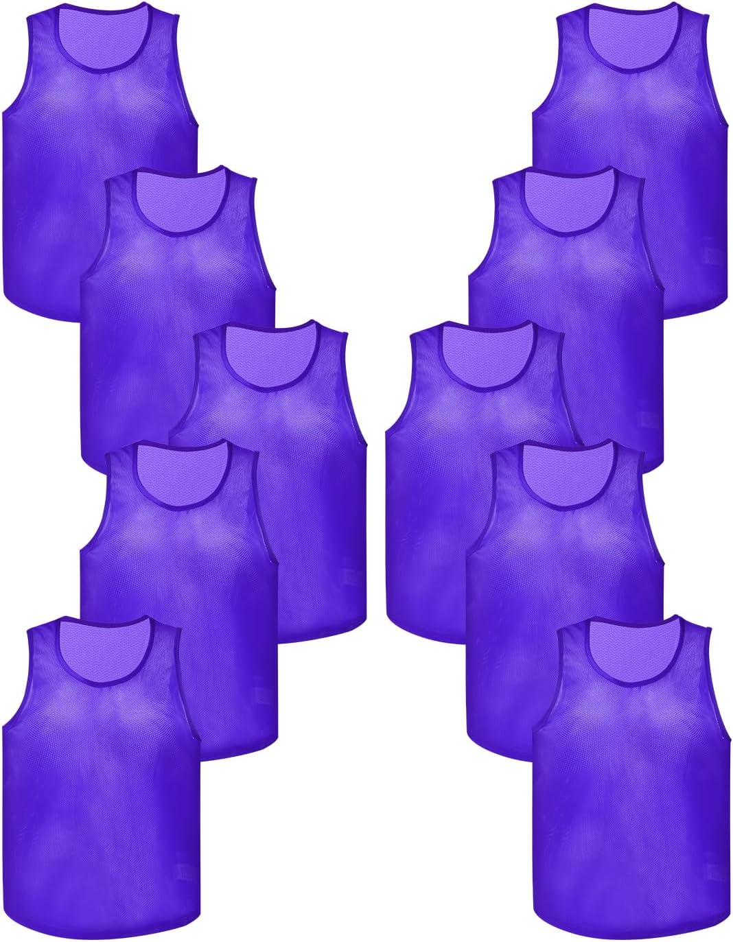 12 Pack Pro Training Pinnies for Youth & Adult Mesh High-Vis Scrimmage Vests for Soccer, Basketball, Volleyball Teams