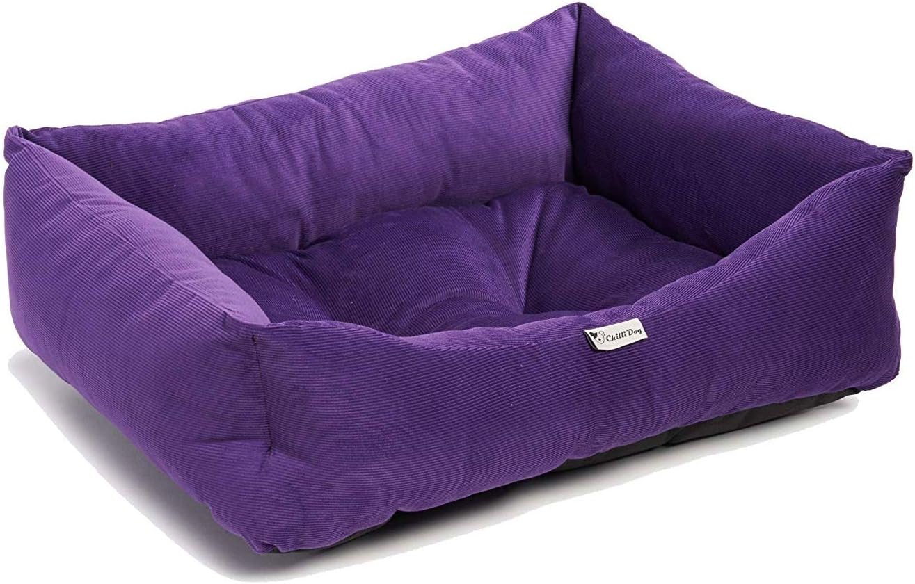 Chilli Dog Cotton Cord Sofa Dog Bed (Large, Wine)