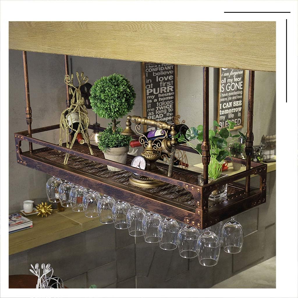 ワインラック 天井吊り下げ棚 ボトルホルダー ガラス棚 ワイン装飾バー