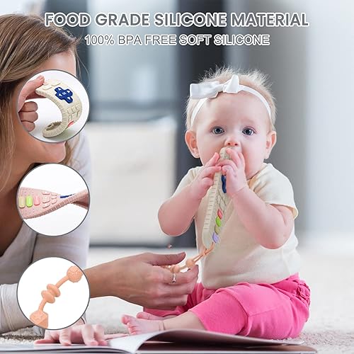 Miniatura 4 de Qinerle Juguetes mordedores de silicona para bebés, forma de control remoto de TV, juguete sensorial infantil para bebés, juguetes de dentición de 0