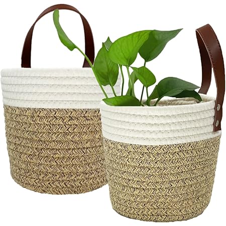 Bambus Wandkorb Set - 2-tlg. Hängekörbe Für Pflanzen & Deko