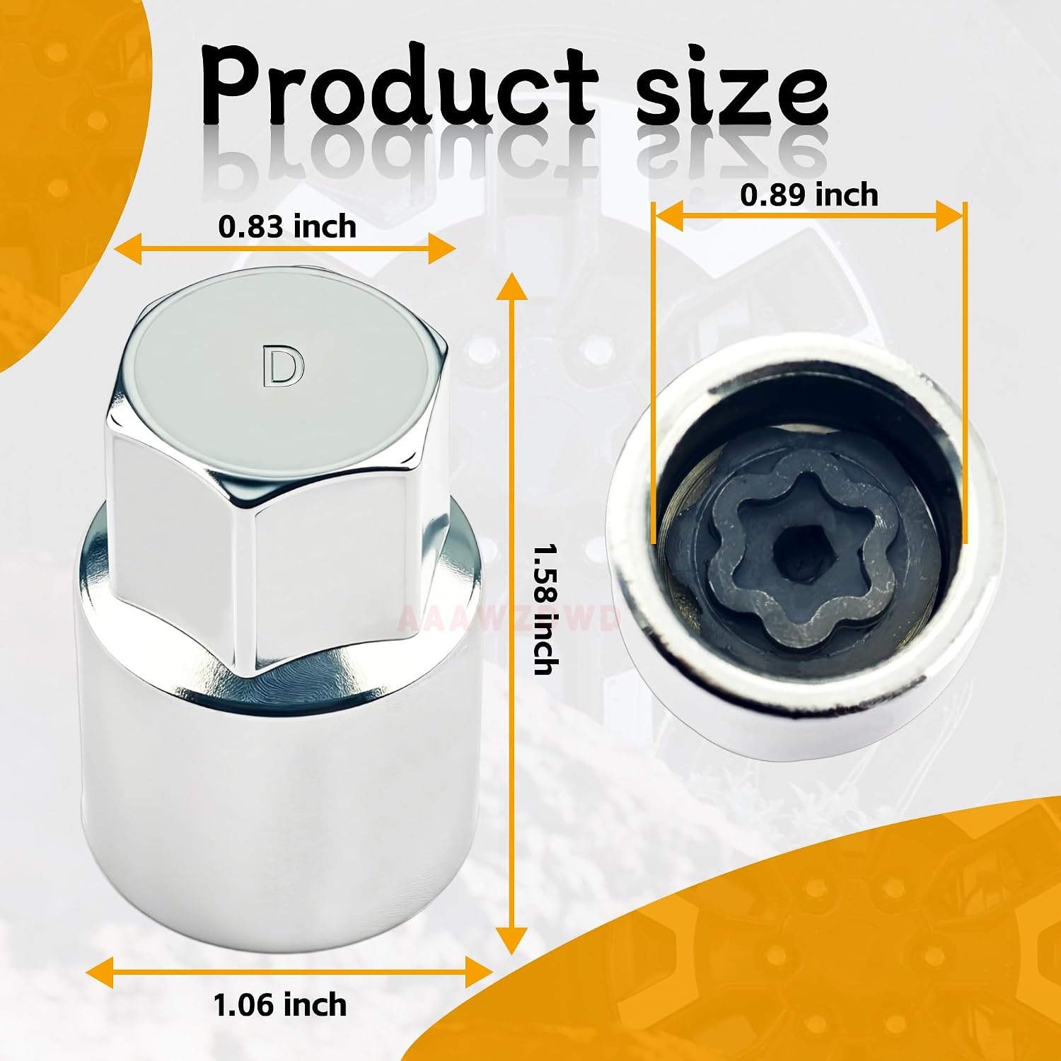 #D for Toyota Wheel Lock Key Compatible Toyota Lexus Tacoma D-Wheel Locking nut Key Removal Tool