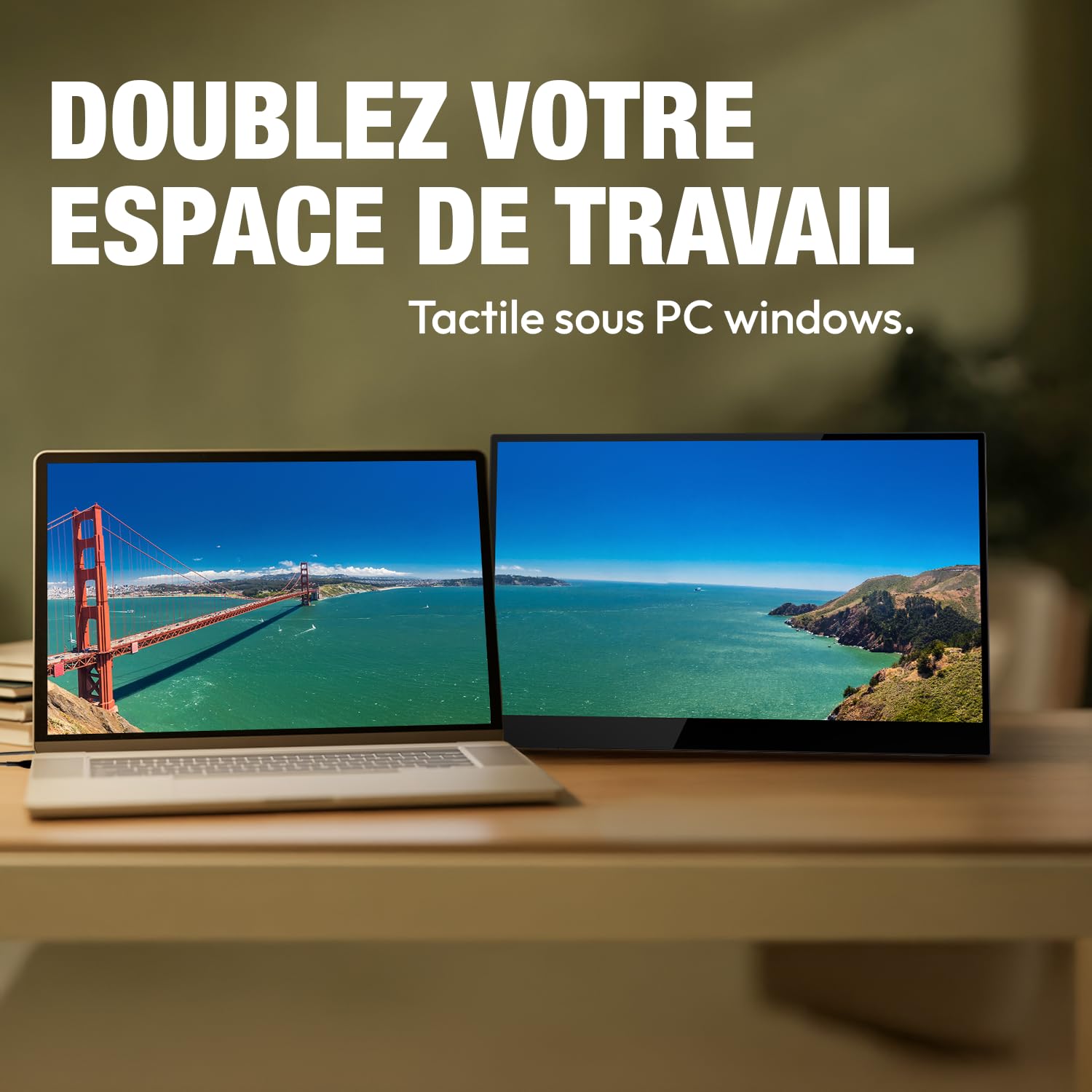 Nomad Touch - Ecran Tactile Portable de 15,6 Pouces Touch avec USB-C et HDMI | 1080P | Connectez aux téléphones, Ordinateurs Portables, PC, Xbox, PS4/5, GS156B2