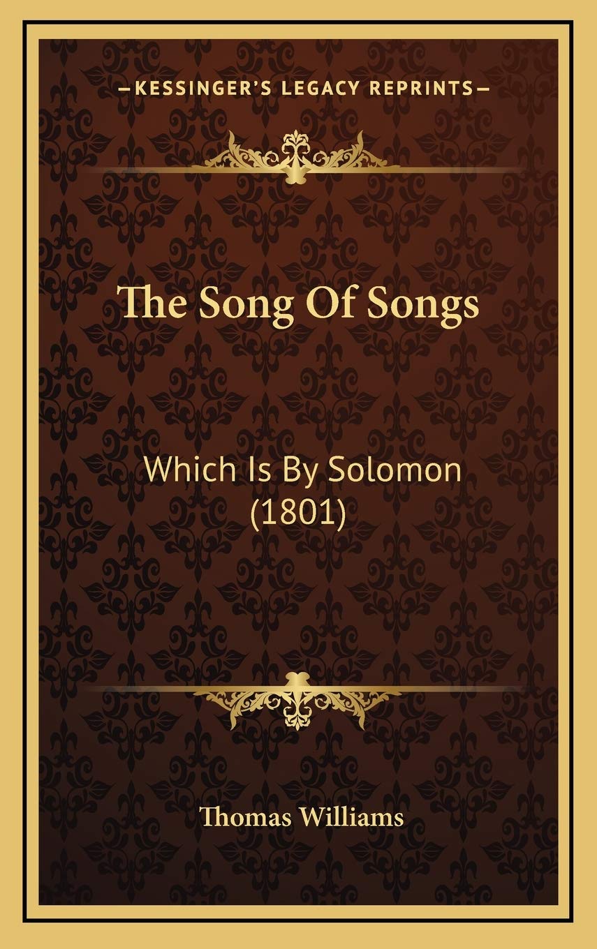 The Song Of Songs by Solomon 1801 livre de collection rare et édition historique