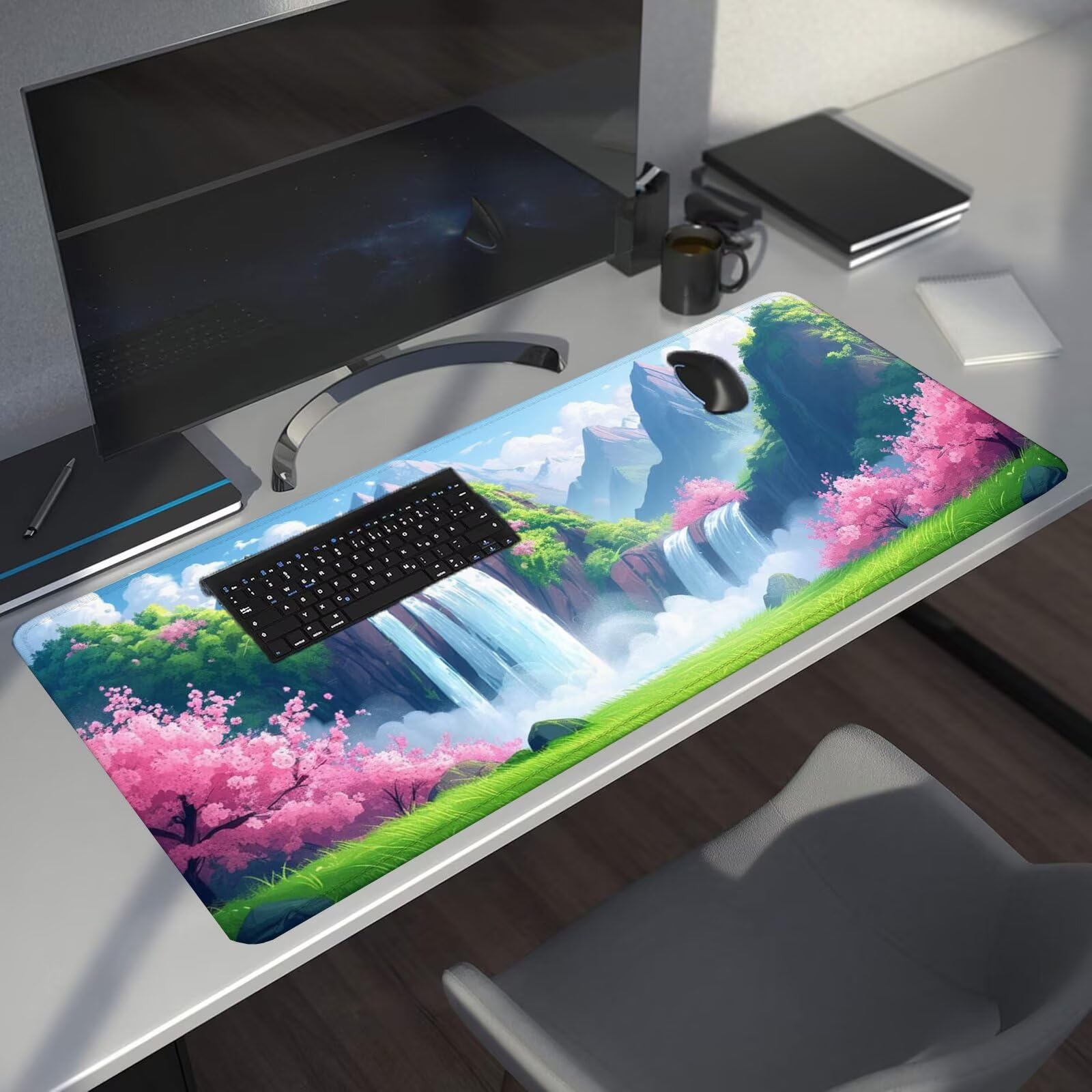Podkładka pod mysz krajobrazową XXL jesień 1500 x 800 x 4 mm podkładka pod mysz dla graczy, podkładka pod mysz do laptopa, podkładka pod mysz i podkładka pod mysz do laptopa, podkładka pod mysz i
