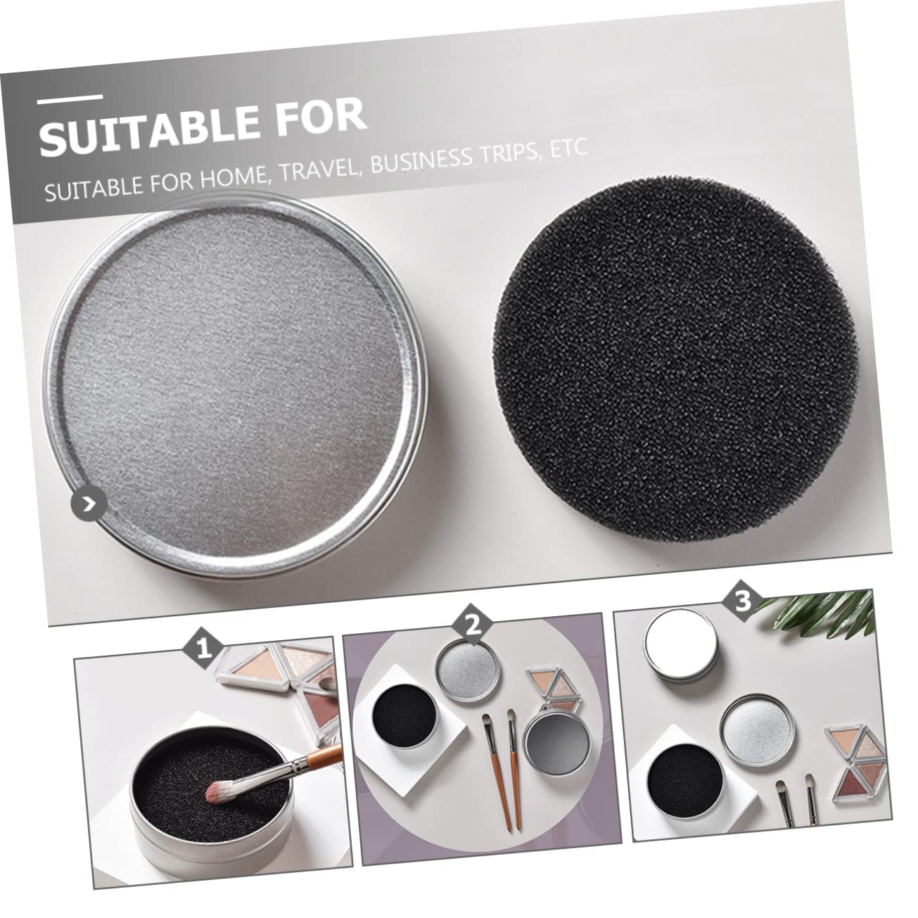 3 Sets Makeup Brush Cleaning Case Sponge Scrubber image 4