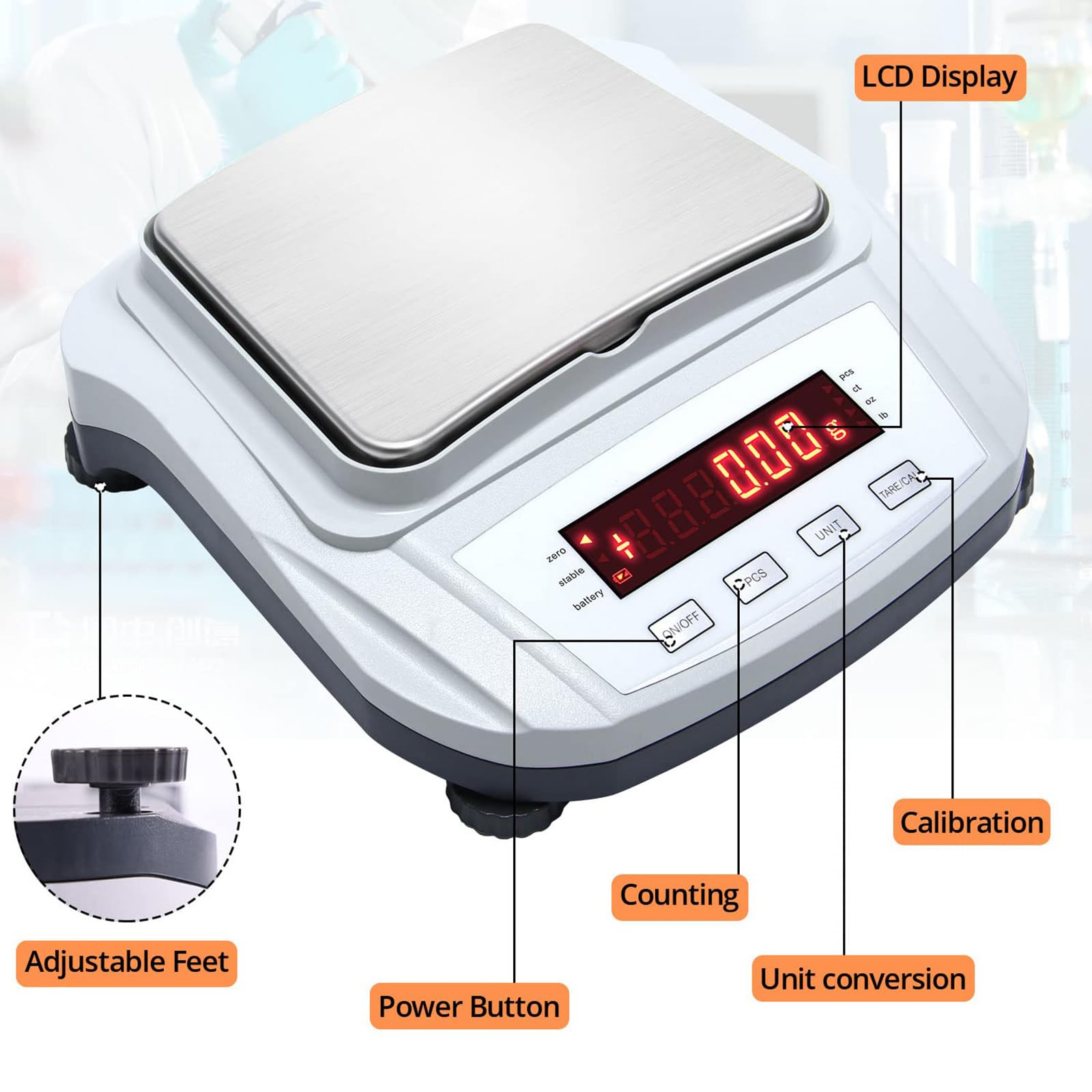 Waga laboratoryjna 2000g/0,01g wysoce precyzyjna waga cyfrowa waga analityczna waga elektroniczna odpowiednia do ważenia laboratoryjnego w kuchni,1000g/0.01g